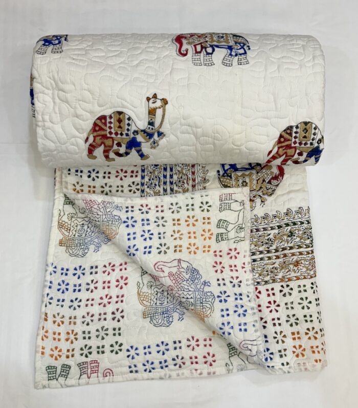 Jaipuri Handmade Vintage Hand Block Quilted Razai