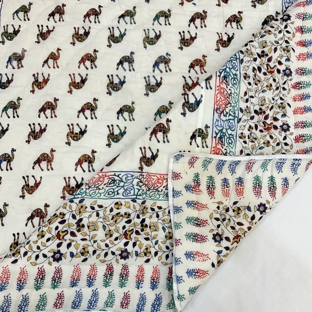 Jaipuri Handmade Vintage Hand Block Quilted Razai - Image 2