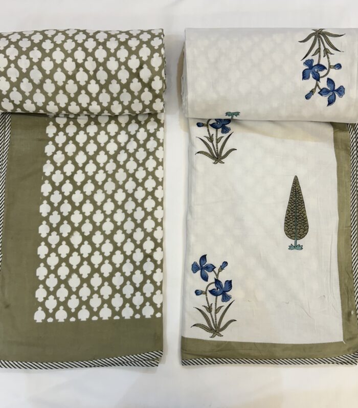 Jaipuri Handmade Floral Hand block soft mulmul pure cotton Dohar