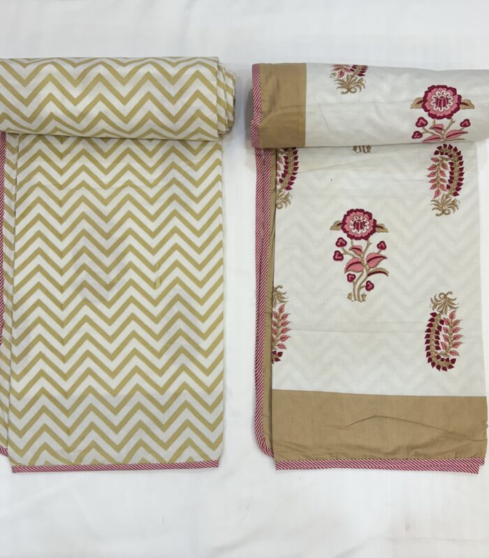 Jaipuri Handmade Floral Hand block Soft Mulmul Pure Cotton Dohar