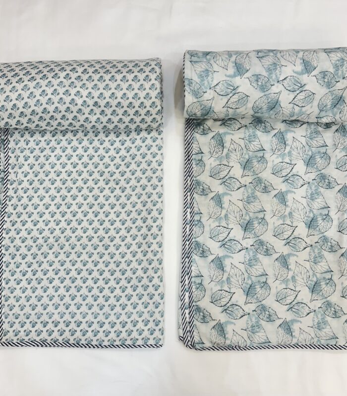 Jaipuri Handmade Floral Screen Print Soft Mulmul Pure Cotton Dohar
