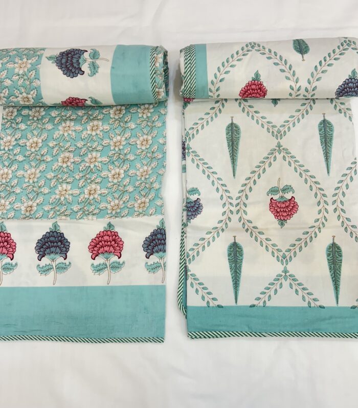 Jaipuri Handmade Floral Hand Block Soft Mulmul Pure Cotton Dohar