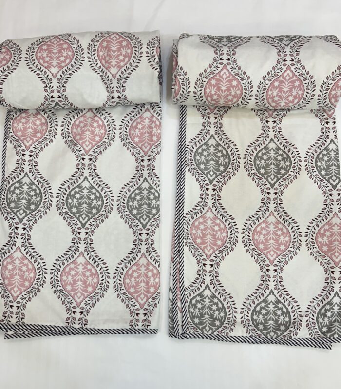 Jaipuri Handmade Floral Screen Print Soft Mulmul Pure Cotton Dohar