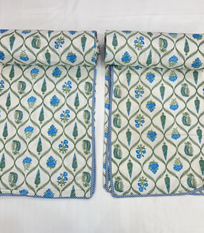 Jaipuri Handmade Floral Screen Print Soft Mulmul Pure Cotton Dohar