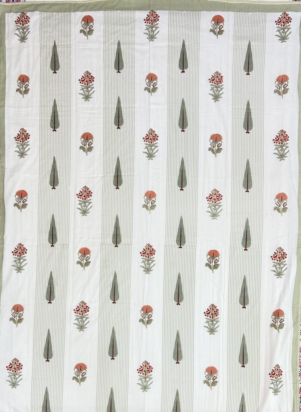 Jaipuri Handmade Floral Hand Block Soft Mulmul Pure Cotton Dohar - Image 5